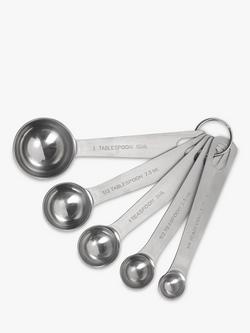 Tala Stainless Steel Measuring Spoons, Set of 5, Silver