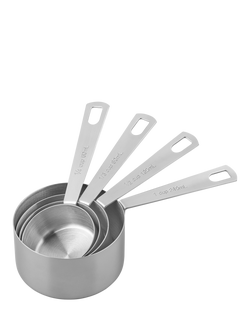 Tala Stainless Steel Measuring Cups, Set of 4, Silver