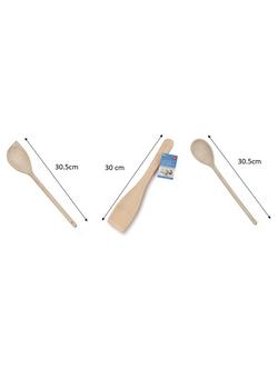 Tala Kitchen Utensils, Set of 3, FSC-Certified (Beech Wood) - view 2, Natural