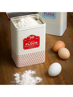 Tala Originals Plain Flour Storage Tin, Red/Cream - view 2, Red Cream
