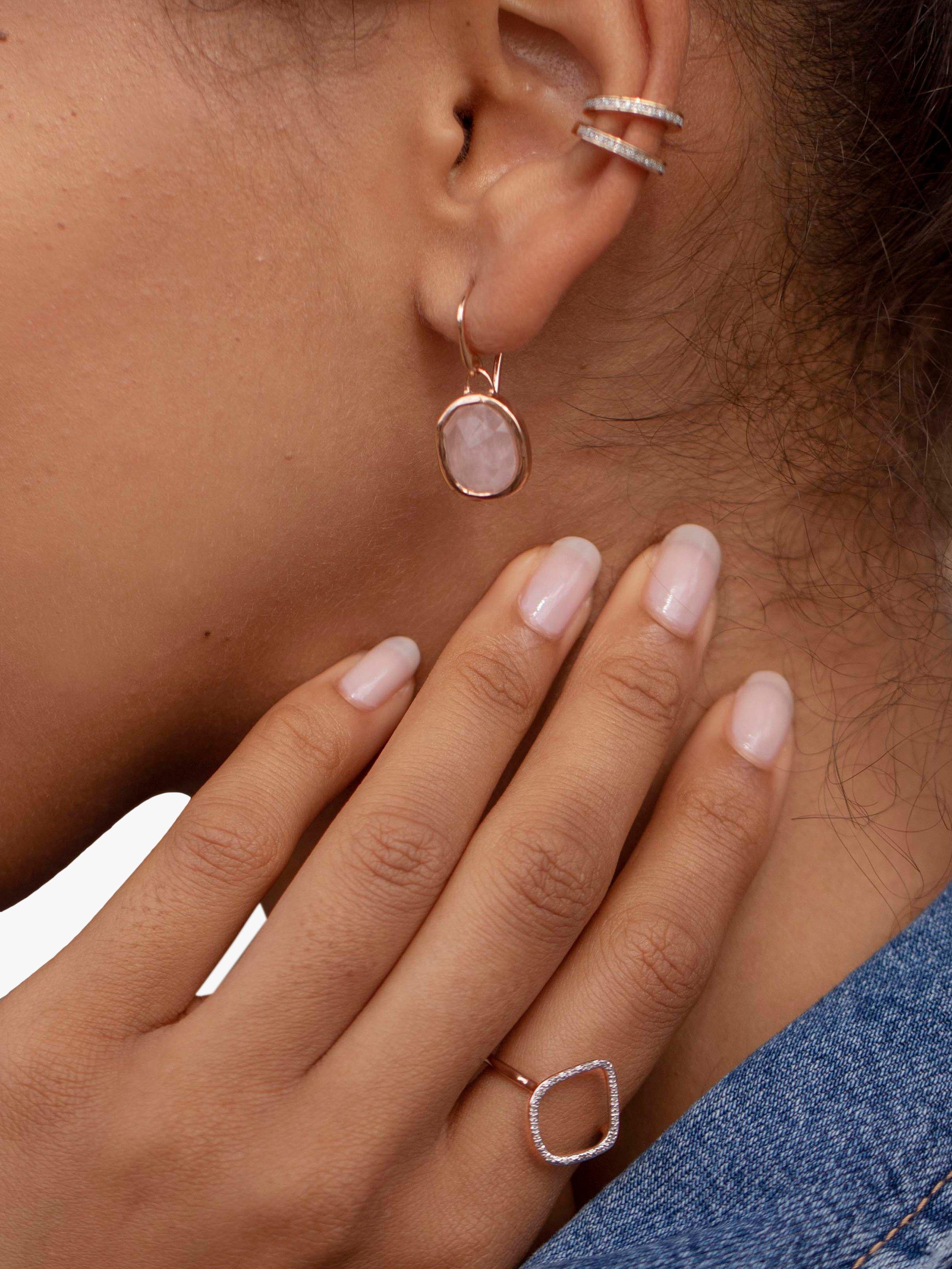 Product image 3 of 4, which shows Monica Vinader Riva Diamond Hoop Ring, Rose Gold, K