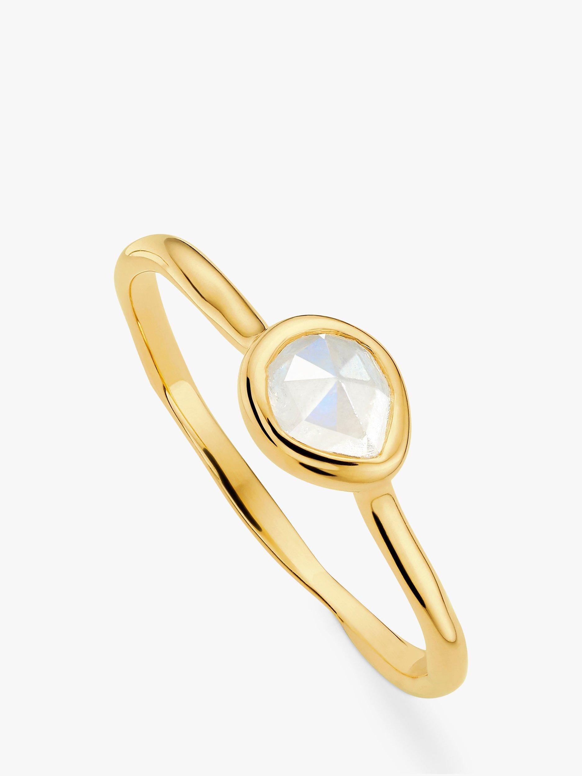 Monica Vinader Siren Moonstone Ring, Gold, M