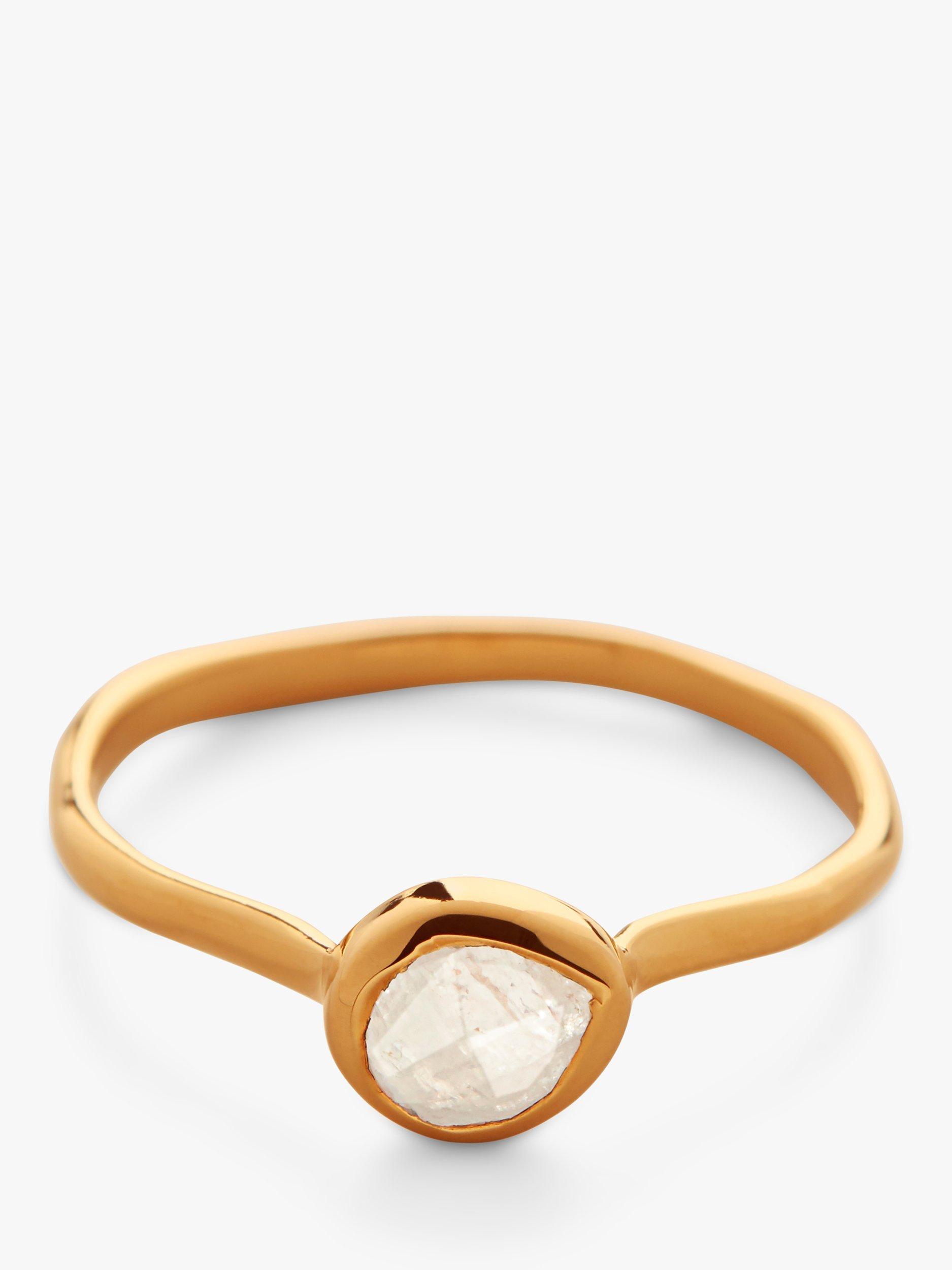 Monica Vinader Siren Moonstone Ring, Gold, M