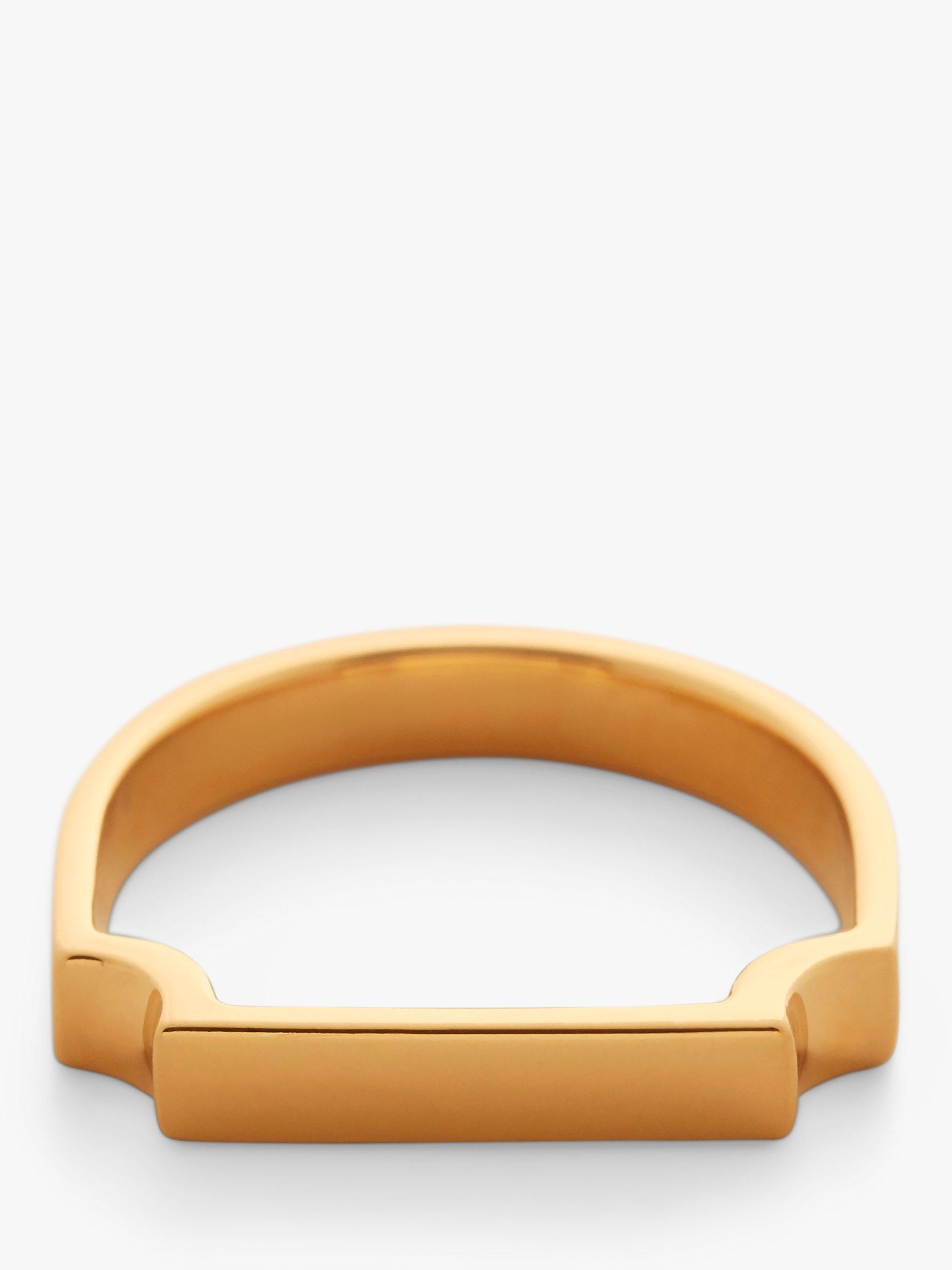 Product image 2 of 4, which shows Monica Vinader Signature Ring, Gold, I