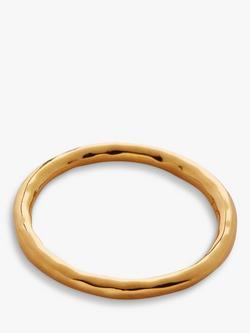 Monica Vinader Siren Hammered Stacking Ring, Gold - view 2, Gold