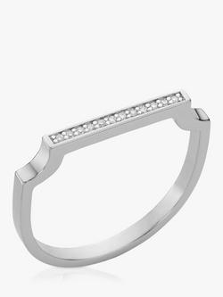 Monica Vinader Signature Thin Diamond Ring, Silver, Silver