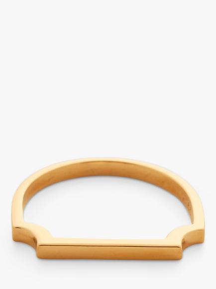 Monica Vinader Signature Thin Ring, Gold - view 2, Gold