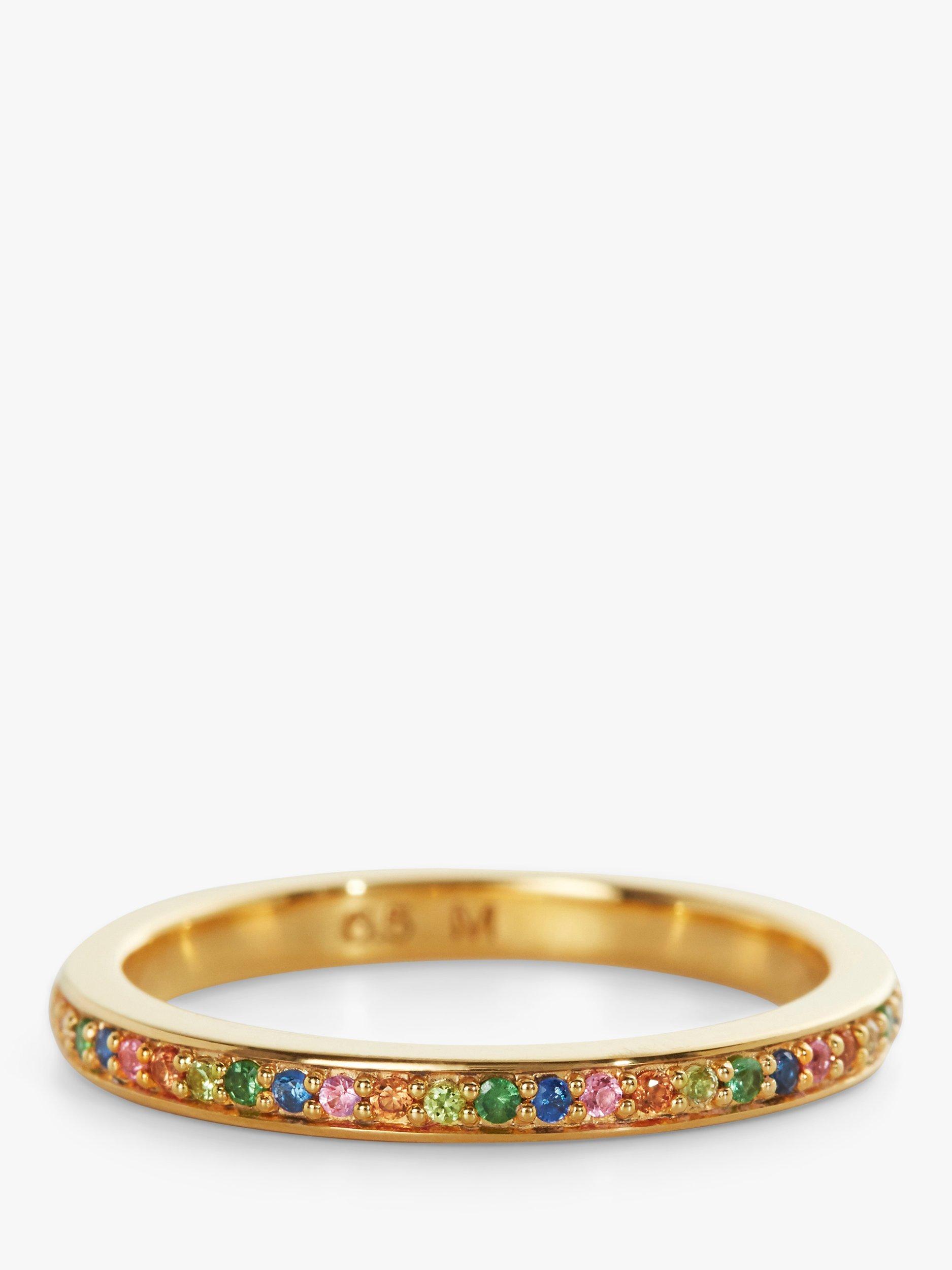 Product image 2 of 6, which shows Monica Vinader Skinny Sapphire Eternity Ring, Gold, K