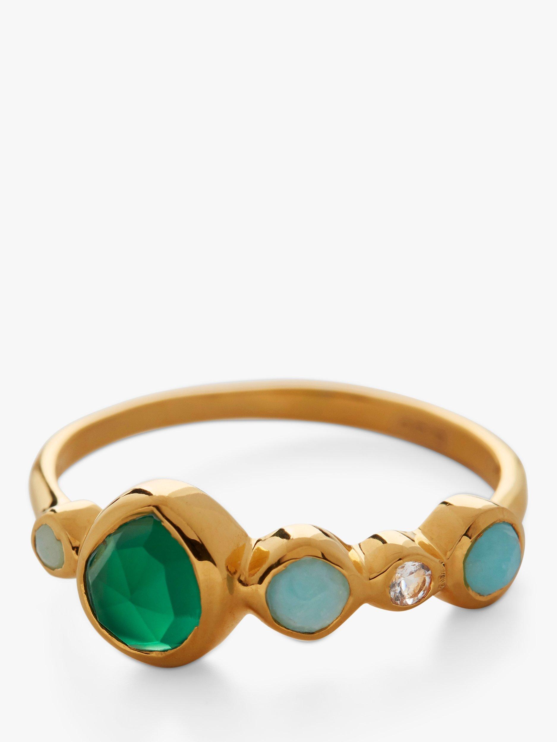 Monica Vinader Siren Tonal Ring, Gold/Multi, P