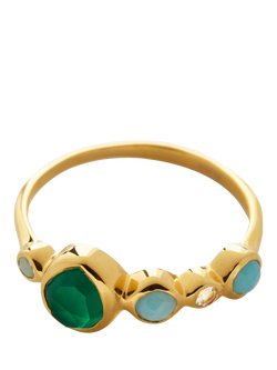 Monica Vinader Siren Tonal Ring - view 2, Gold/Multi