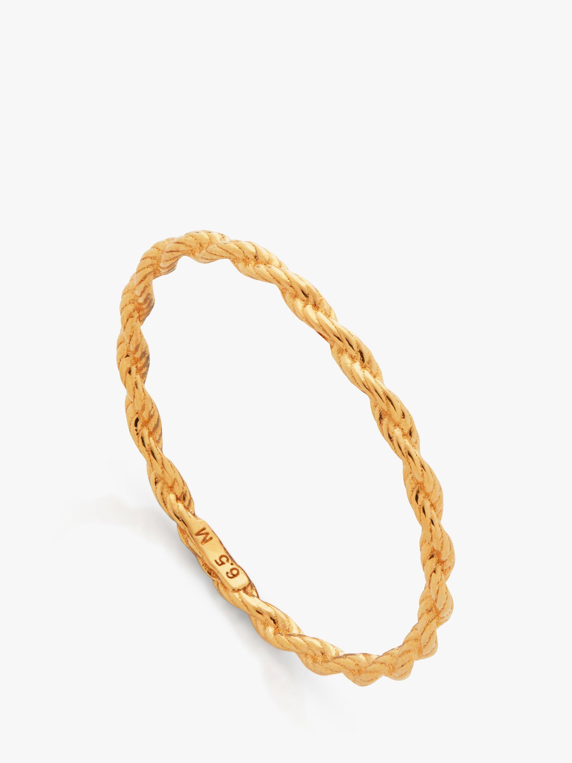 Monica Vinader Corda Skinny Stacking Ring, Gold, K