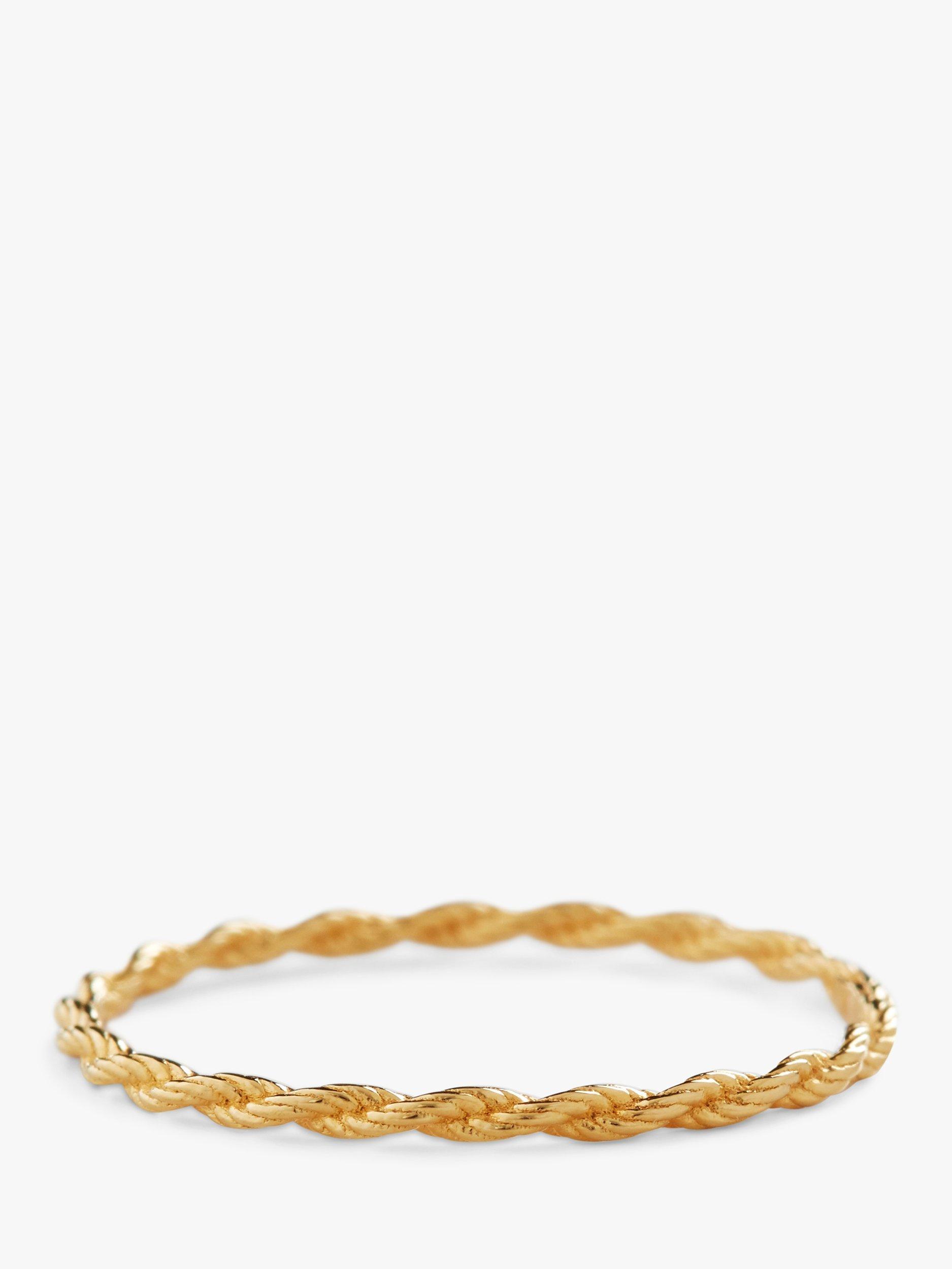 Monica Vinader Corda Skinny Stacking Ring, Gold, K