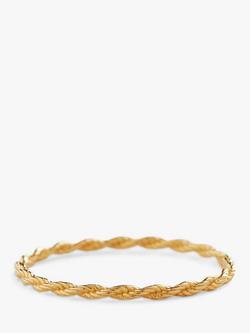 Monica Vinader Corda Skinny Stacking Ring, Gold - view 2, Gold