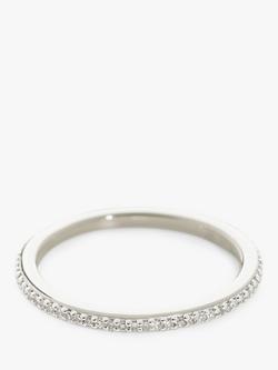 Monica Vinader Skinny Eternity Diamond Ring, Silver - view 2, Silver