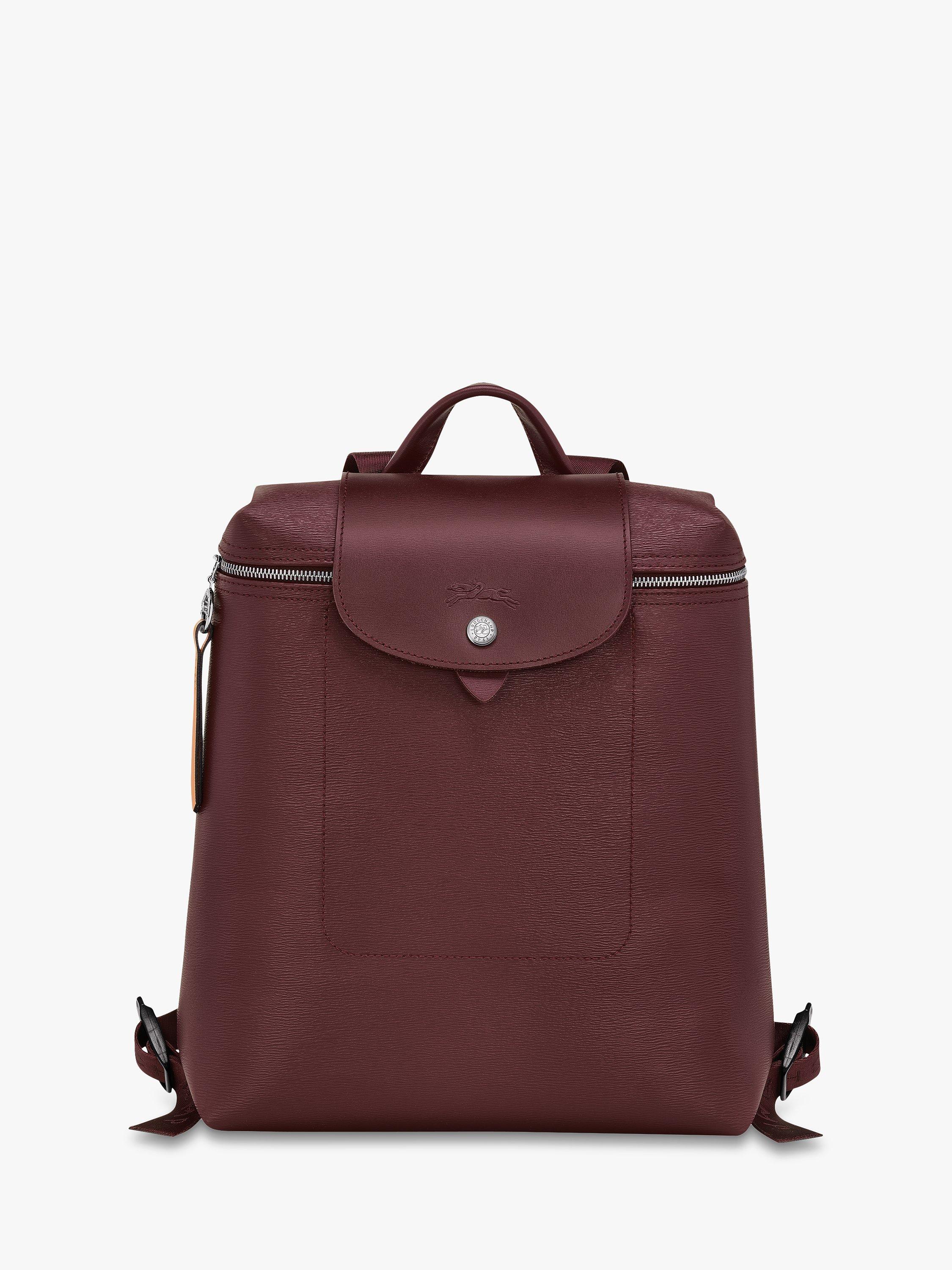 Longchamp Le Pliage City Medium Coated Canvas Backpack, Plum
