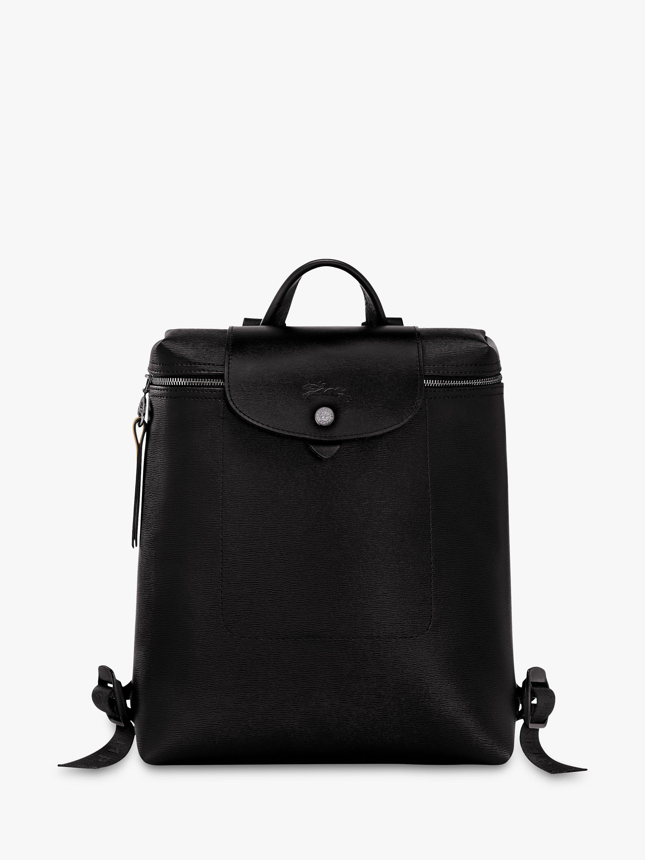 Longchamp Le Pliage City Medium Coated Canvas Backpack, Black