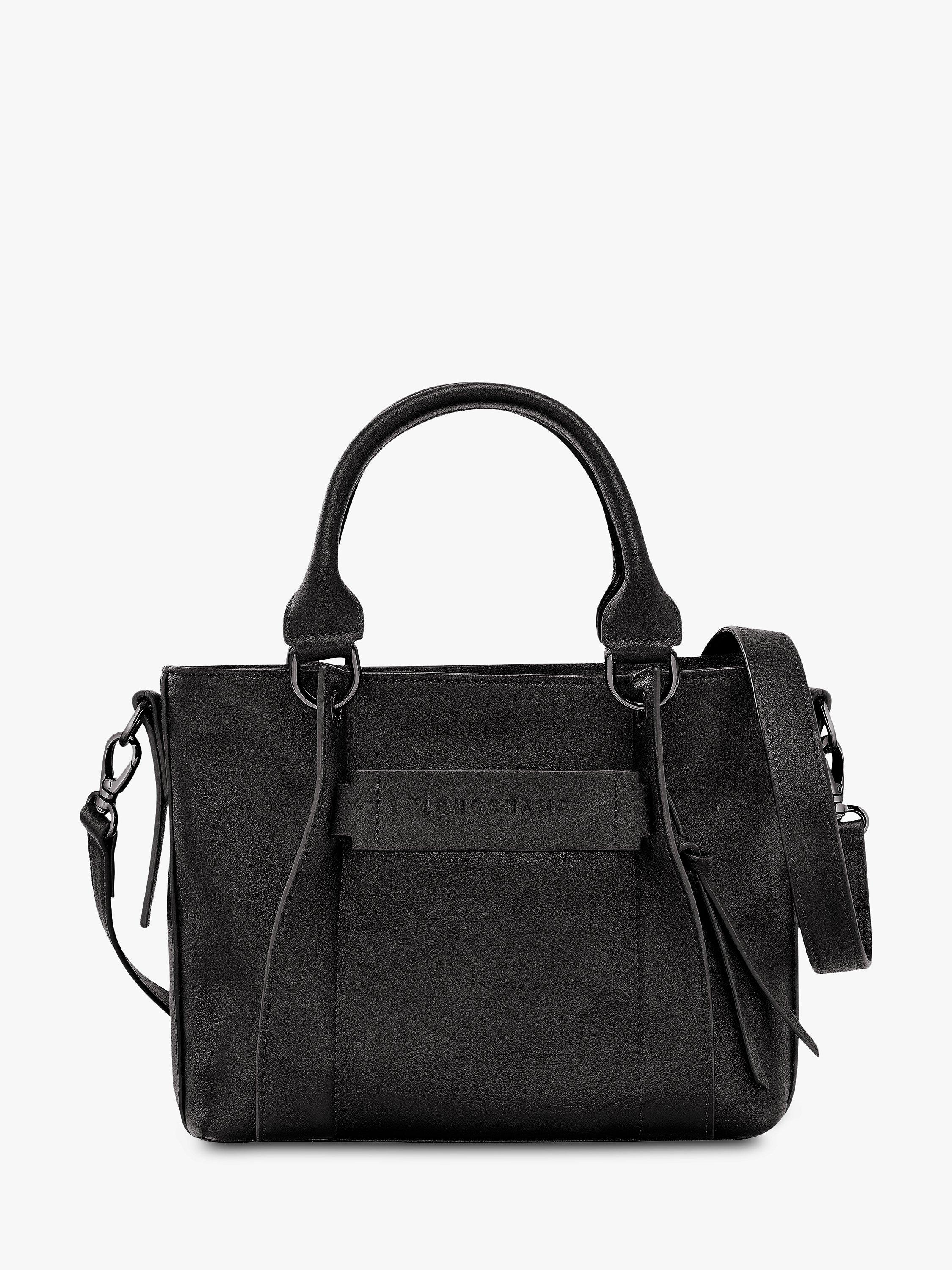 Longchamp 3D Small Leather Crossbody Bag, Black