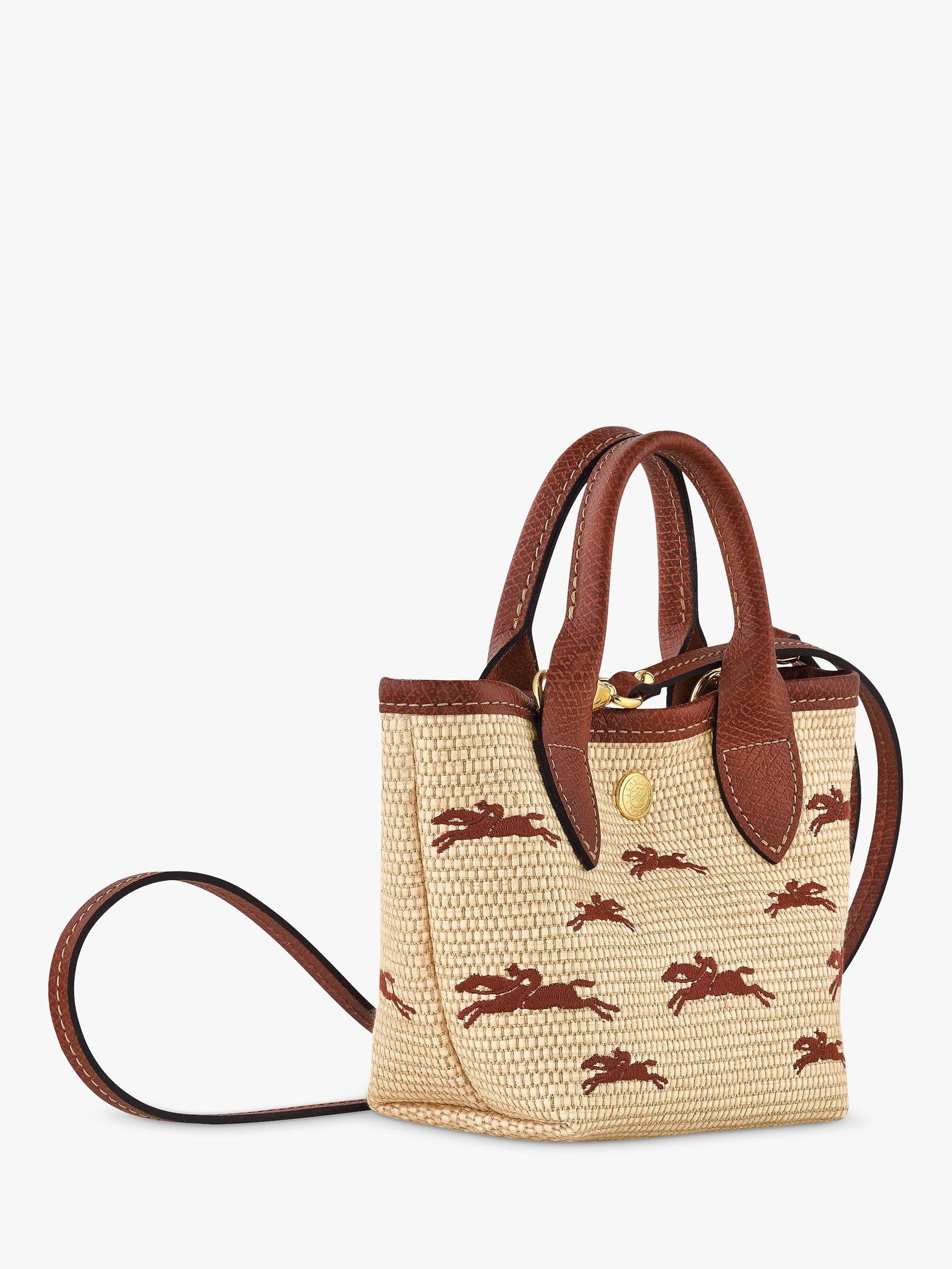 Longchamp Le Panier Pliage Basket Cross Body Bag, Brown/Natural