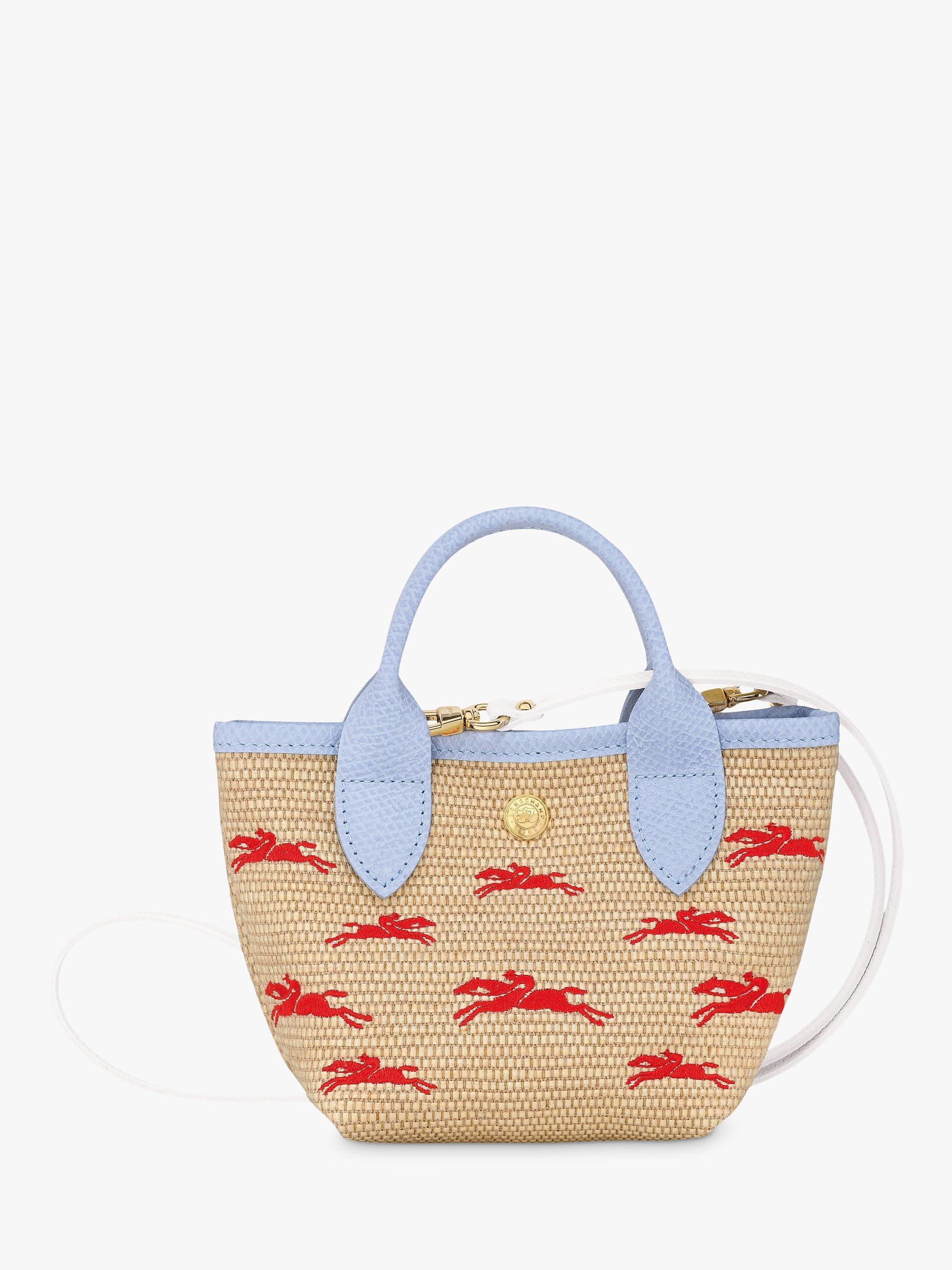 Longchamp Le Panier Pliage Basket Cross Body Bag, Sky Blue/Multi