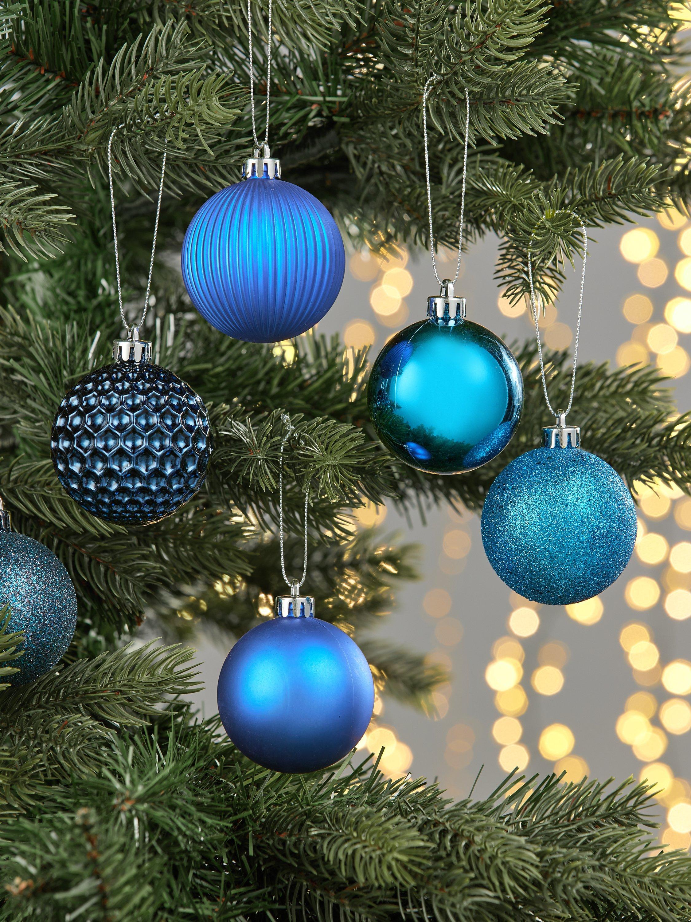John Lewis Beyond Christmas Shatterproof Baubles, Tub of 30, Blue