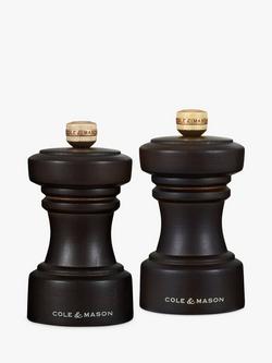 Cole & Mason Beech Wood Salt & Pepper Mill Gift Set, Chocolate, Chocolate