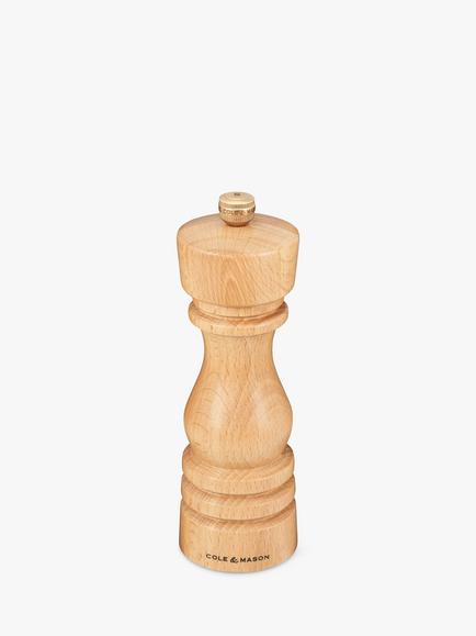 Cole & Mason London Precision+ Beech Wood Salt Mill, H18cm, Natural - view 2, Natural Beech