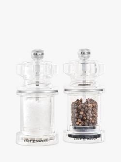 Cole & Mason Acrylic Salt & Pepper Mill Gift Set, Clear, Clear