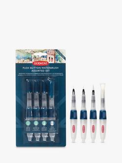 Derwent Push-Button Watercolour Paint Brushes, Set of 4 - view 2, Multi