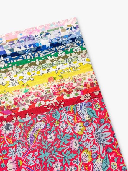 Alice Caroline Liberty Fabric Tana Lawn® Rainbow Colour Charm Squares, Pack of 20 - view 2, Multi