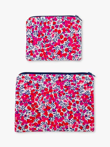 Alice Caroline Liberty Fabric Tana Lawn Make Up & Coin Purse Kit, Red