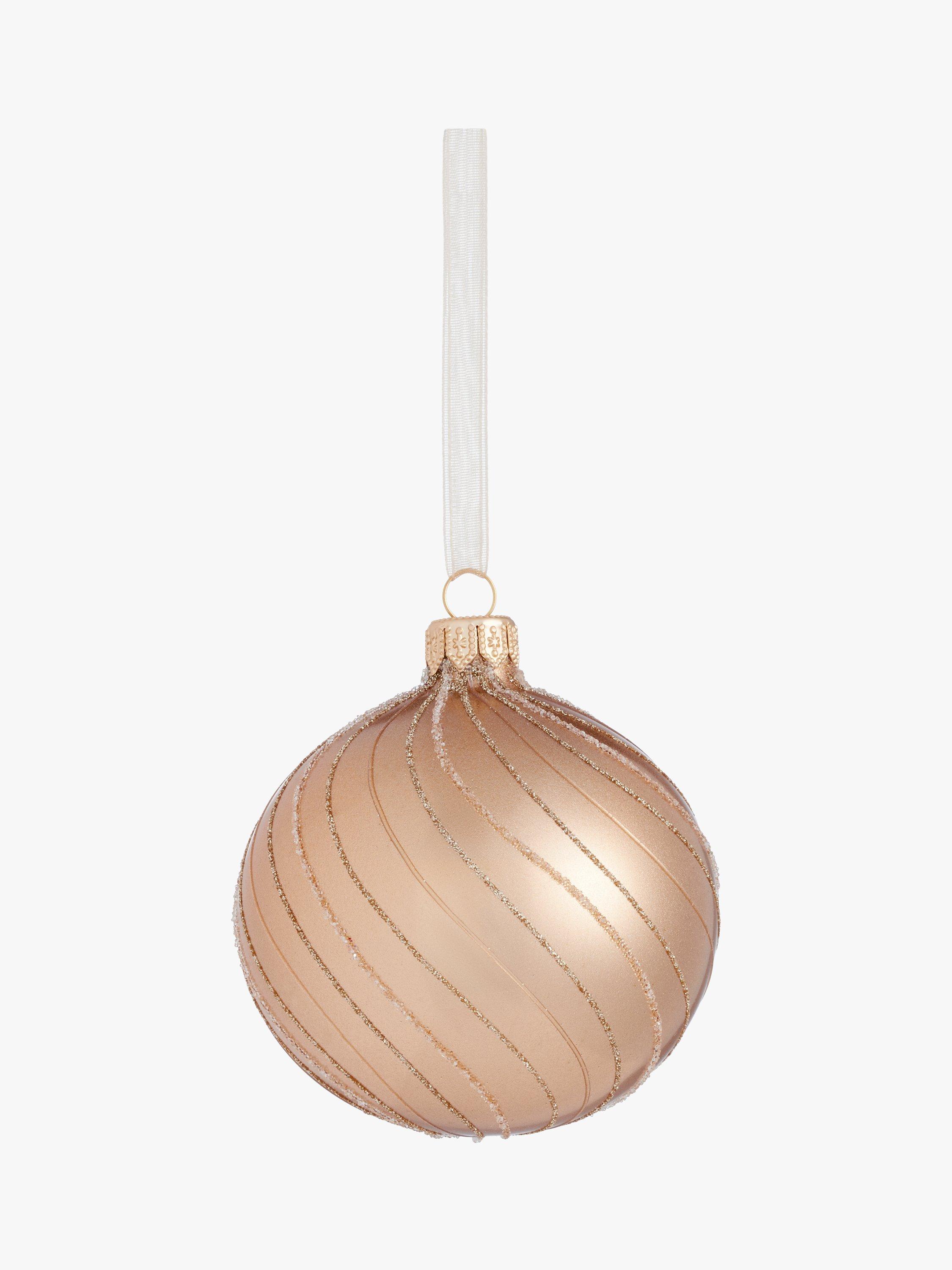 John Lewis Winter Fairytale Bio Glitter Swirl Bauble, Champagne