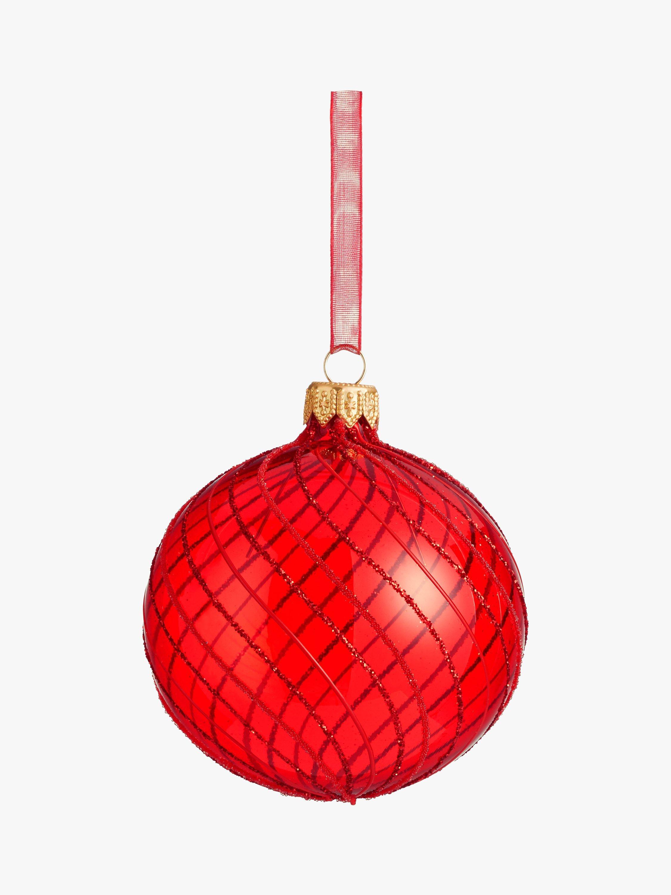 John Lewis Royal Fairytale Bio Glitter Swirl Bauble, Red