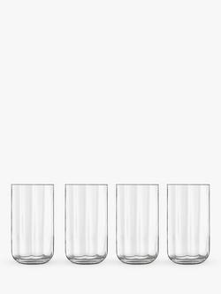 Luigi Bormioli Jazz Glass Highballs, Set of 4, 450ml, Clear, Clear