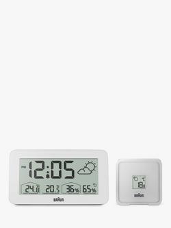 Braun BC13 Digital Weather Station Clock, White