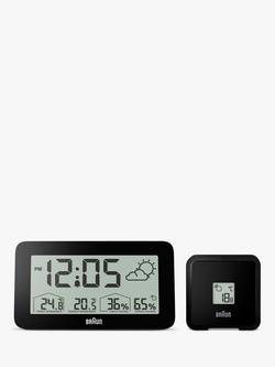 Braun BC13 Digital Weather Station Clock, Black