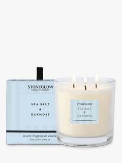 Stoneglow Sea Salt & Oakmoss Three Wick Scented Candle, 760g