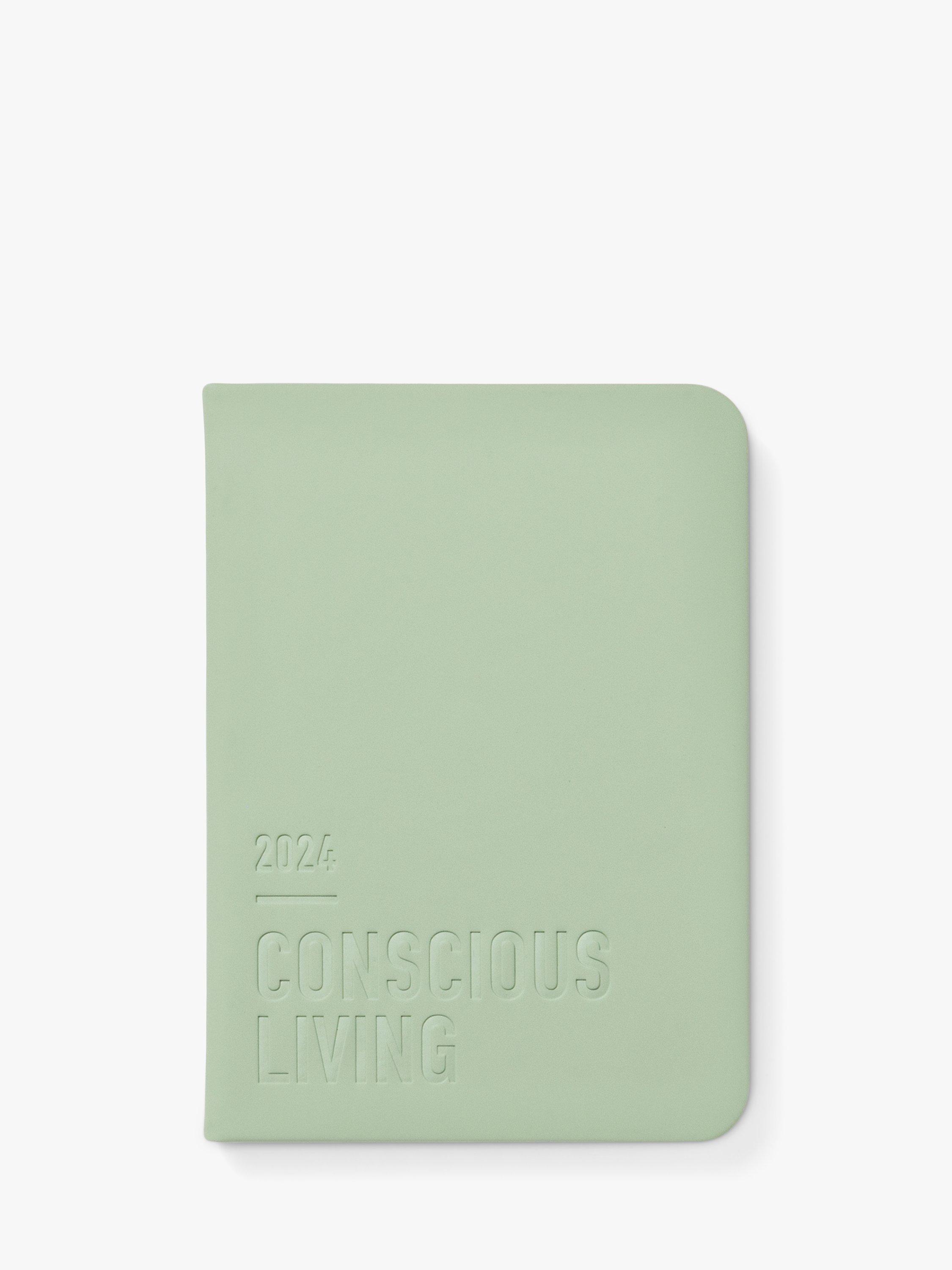 Letts A6 Conscious A6 Week on Two Pages 2024 Diary, Sage