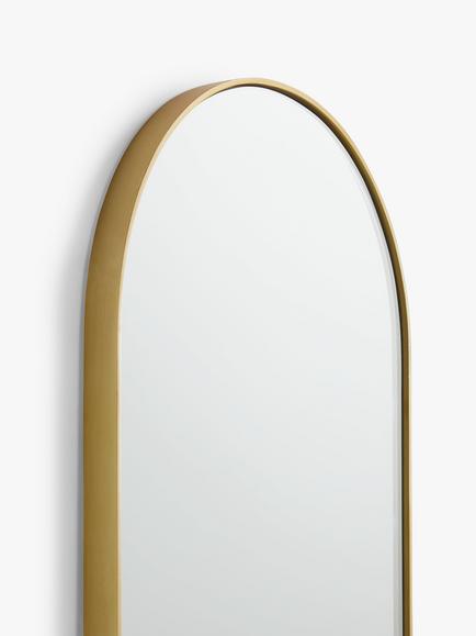 John Lewis Scandi Metal Lozenge Mirror, 122 x 30cm - view 2, Gold