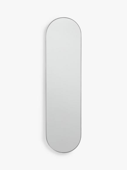 John Lewis Scandi Metal Lozenge Mirror, 122 x 30cm, Silver