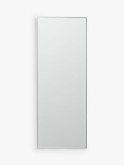 John Lewis Scandi Metal Frame Rectangular Hall Mirror, 122 x 46cm, Silver