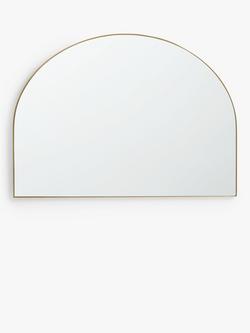 John Lewis Scandi Metal Overmantel Mirror, 76 x 102cm, Gold