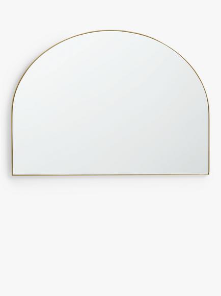 John Lewis Scandi Metal Overmantel Mirror, 76 x 102cm, Gold