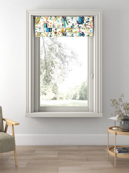 Harlequin x Sophie Robinson Wonderland Floral Fabric, Lapis/Emrld/Carn