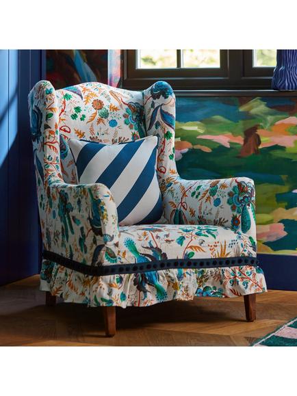 Harlequin x Sophie Robinson Wonderland Floral Fabric - view 2, Lapis/Emrld/Carn