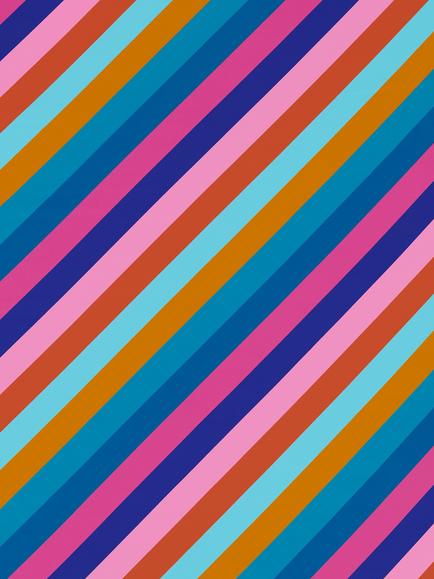 Harlequin x Sophie Robinson Sherbet Stripe Fabric, Lapis/Spinel/Aqua