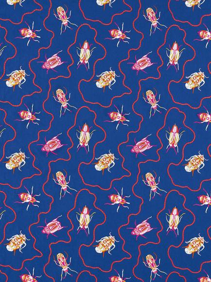 Harlequin x Sophie Robinson Jewel Beetles Fabric, Lapis