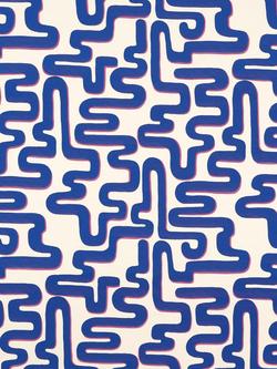 Harlequin x Sophie Robinson Meander Fabric, Lapis/Spinel