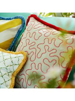 Harlequin x Sophie Robinson Wiggle Rose Fabric - view 2, Linen/Carnelian