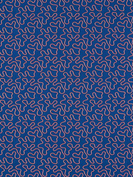 Harlequin x Sophie Robinson Wiggle Rose Fabric, Lapis/Spinel