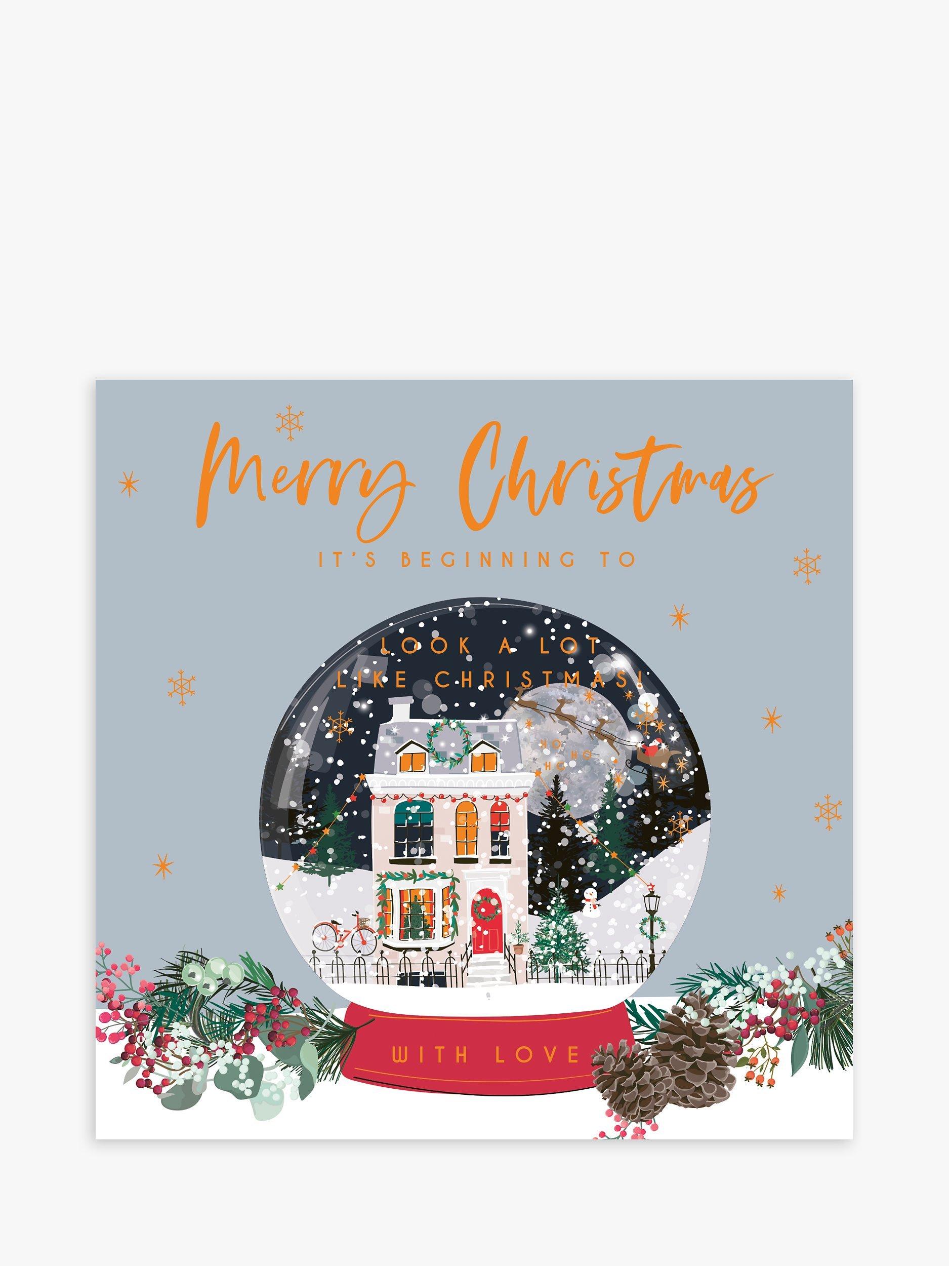 Belly Button Designs House in Snowglobe Christmas Card